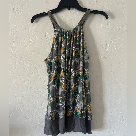 Tops - Anthropologie-Style Floral & Stripe Halter Neck Tank – Size S, Boho Festival Top